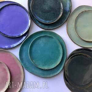 ceramika komplet talerzy ręcznie robionych talerze niebieskie