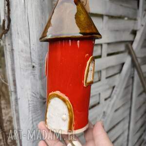 domek ceramiczny dzwonek, ceramika, ogród, balkon