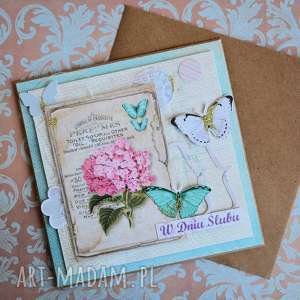 kartka ślubna 1, wesele, scrapbooking pastelowa, elegancka