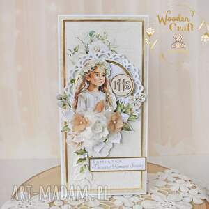 Prezent Kartka komunijna pamiątka pierwszej komunii świętej Simple