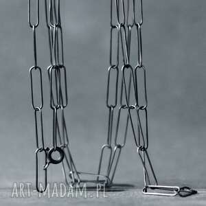 handmade naszyjniki łańcuszek z dużymi ogniwami z oksydowanego srebra próby