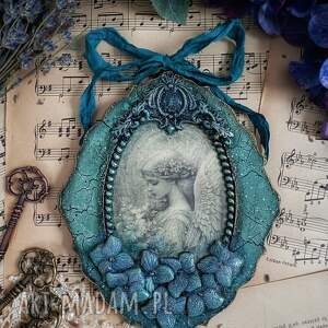 dekoracyjny medalion z aniołem, decoupage shabby chic vintage, prowansja