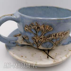 handmade ceramika mini komplet "błękitno - kwiatowo" 2