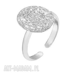 srebrny owalny pierścionek, delikatny, elegancki