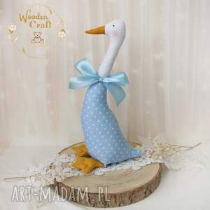 dekoracyjna, ozdoba wiosenna niebieska, gąska ręcznie szyta