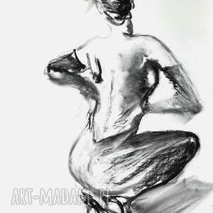 szpilki - 100x70cm, kobieta duży obraz, duże obrazy kobiet szkic węglem
