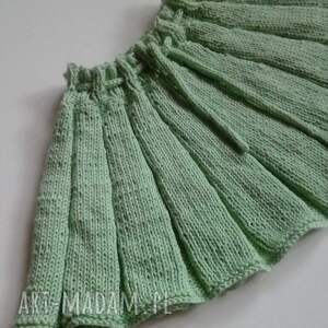 miętowa spódniczka w bawełny drutach sukienka dla niemowlaka