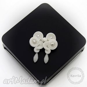kolczyki ślubne femini white soutache - Kavrila ślub