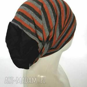 czapka damska męska codzienna bez podszewki box z1 paski, etno, boho