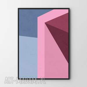 plakat różowa abstrakcja - 40x50 cm, geometria geometryczne