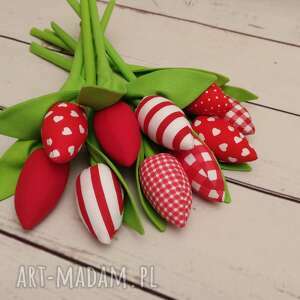 handmade dekoracje wielkanocne tulipany - bukiet bawełnianych tulipanów (10