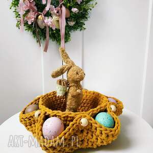 koszyk wielkanocny na jajka z przegródkami, dekoracje wielkanocne skandynawskie