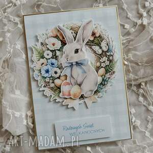 pomysł na upominek święta Kartka wielkanocna z króliczkiem