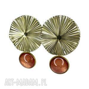 kolczyki w odcieniu perłowej miedzi z rozetą e58/49