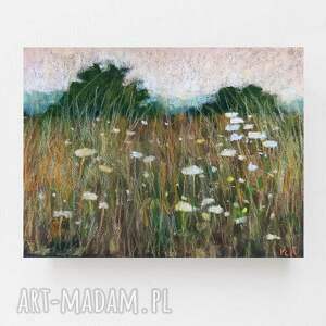 paulina lebida łąka - praca formatu 18/24 cm pastele suche