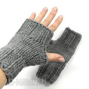 mitenki rękawiczki z jednym palcem unisex szare, bez palcow