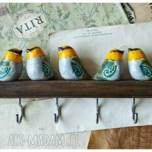 handmade ceramika wieszak z rudzikami