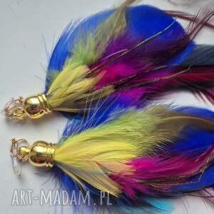 Klipsy pióra wykonane w pojedynczym egzemplarzu piękne kli