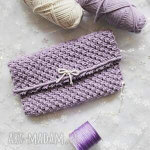 Kosmetyczka makrama lawenda - letni organizer 19x12