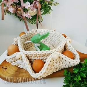 handmade dekoracje wielkanocne koszyk wielkanocny z 6 przegródkami na jajka