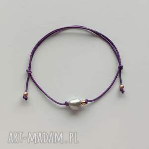 OKRĄG - regulowana bransoletka z perłą handmade
