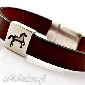 męska bransoletka skórzana magnetoos horse in bronze, magnetyczne, przekładka