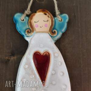 anioł ceramiczny, prezent, zawieszka