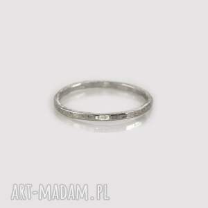 nierówna - cienka srebrna obrączka różne rozmiary 2403 07, wąski pierścionek