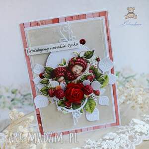 scrapbooking kartki kartka z okazji narodzin maluszka, gratulacje