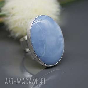 opal niebieski - pierścionek "sahara"