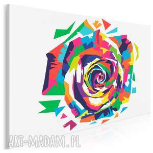 obraz na płótnie - róża kolorowy kwiat modny - 120x80 cm (92701)