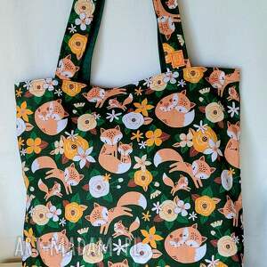 liski na zielonym - torba na zakupy, szoperka