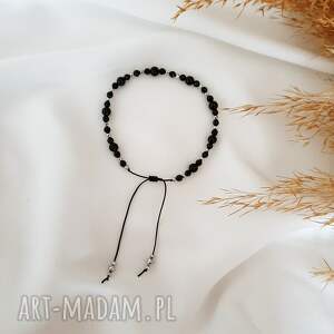 czarna bransoletka z onyksem, biżuteria bransoletki kamienie naturalne