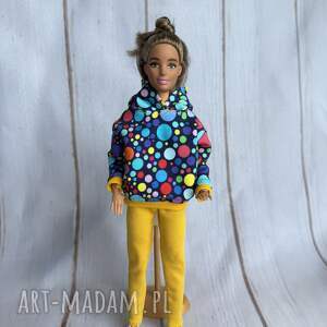 Bluza z kapturem dla lalki typu Barbie - zebra