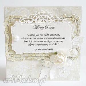 ręcznie zrobione scrapbooking kartki ślubna elegancja