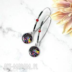 nietuzinkowe długie kolczyki black orient 1 prezent