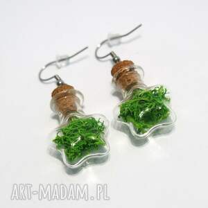 kolczyki fiolki - mech, gwiazda niej prezent