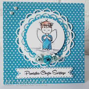 handmade scrapbooking kartki pamiątka chrztu świętego; kartka