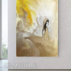 nowoczesny obraz do salonu 100x120, abstrakcja ze złotem, 3163013