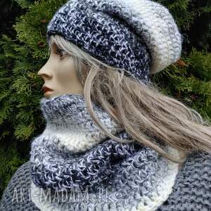 Szydełkowa OMBRE, czapka i - komin handmade