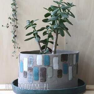 dekoracje duża donica ceramiczna, doniczka, doniczka handmade