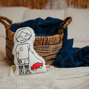ręcznie zrobione pokoik dziecka poduszka dekoracyjna chłopiec z autem