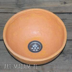 ceramiczna umywalka nablatowa w wiejskim stylu, umywlka z gliny