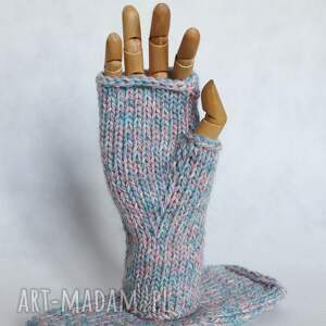 mitenki ewa - bezszwowe rękawiczki bez palców z krótkim kciukiem, mitenki