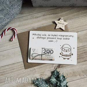 świąteczny bon podarunkowy 1 prezent na mikolaja, swieta śmieszny