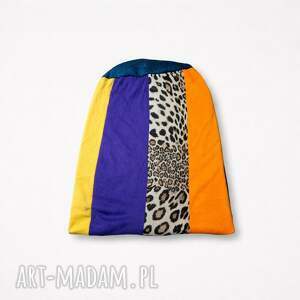 czapka wiosenna patchworkowa rozmiar uniwersalny na podszewce box e1