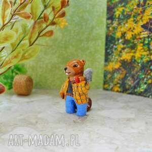 dekoracje bóbr drwal, bajkowa figurka bobra, miniaturowa figurka, dzikie