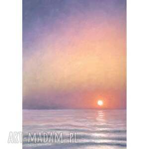 Obraz morza o zachodzie słońca A4 - Cisza zachodu słońca