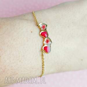 wyjątkowa bransoletka dzika marchewka serduszka żywicy, suszone