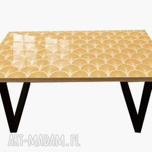 handmade stoły beige artdeco - nowoczesny stolik loft kawowy do salonu